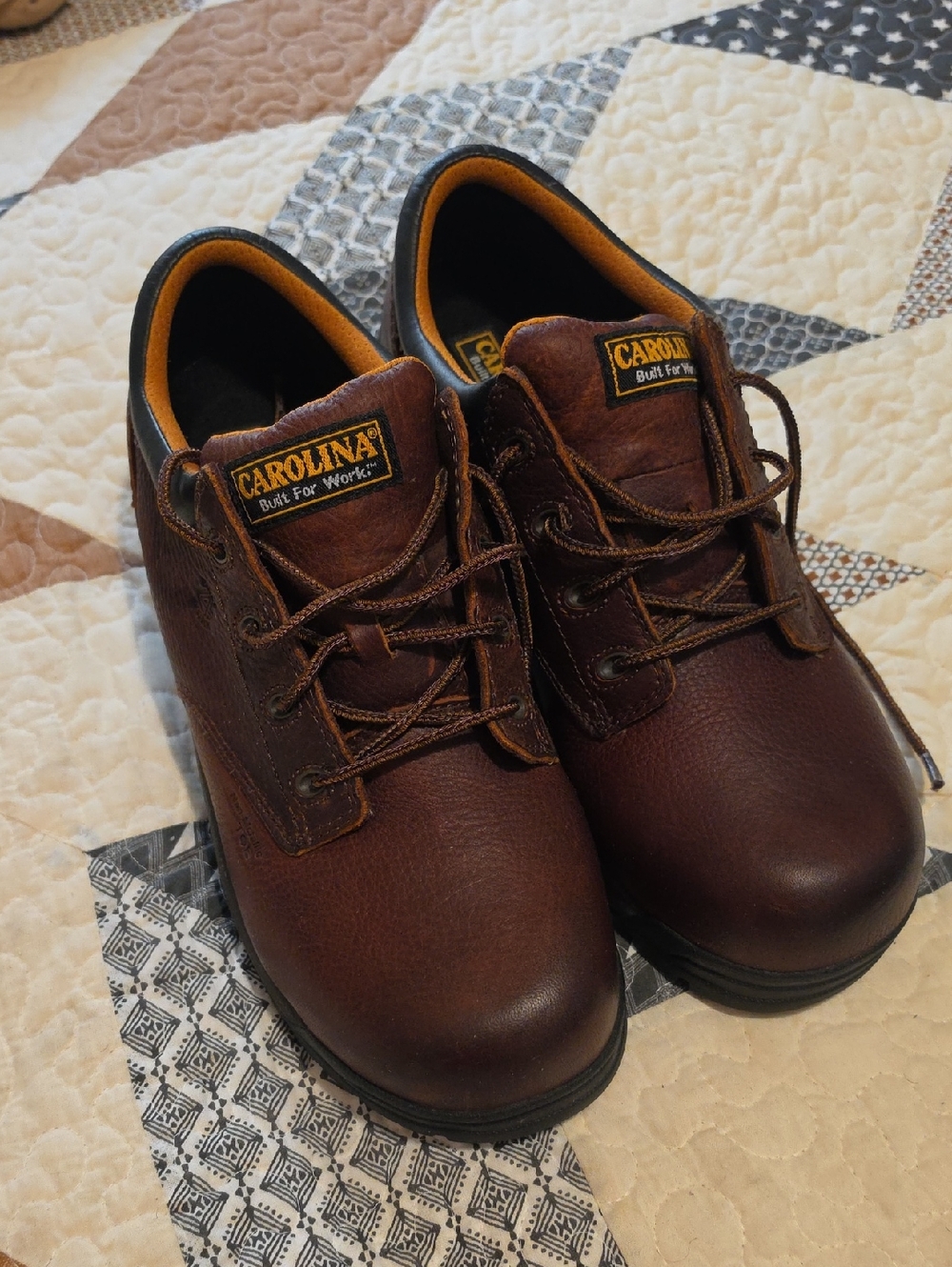 Carolina Men's Brown Leather Lace-Up Work Oxfords